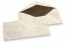 Marmorerade kuvert - 96 x 181 mm, marmorerad brun, fodrad insida brun | Kuvertland.se